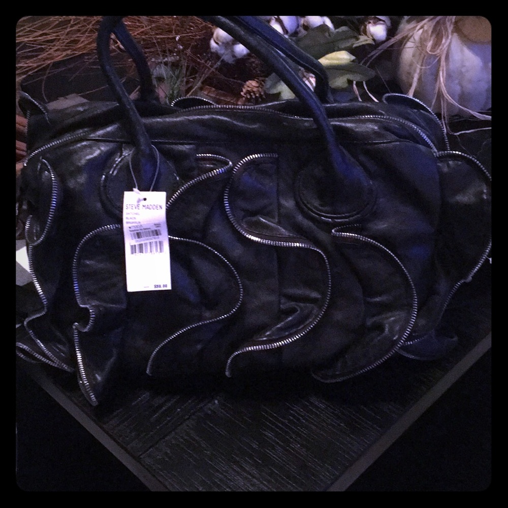 NWT. Steve Madden. Black Satchel.